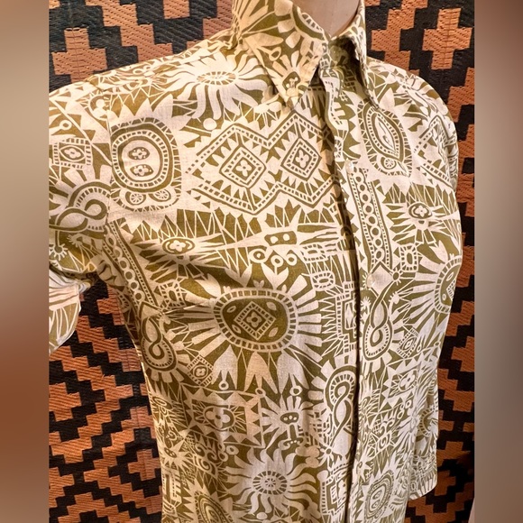 Vintage 60s mid century MCM Twiggy shift mini dress aztec John Meyer of‎ Norwich - Picture 6 of 16